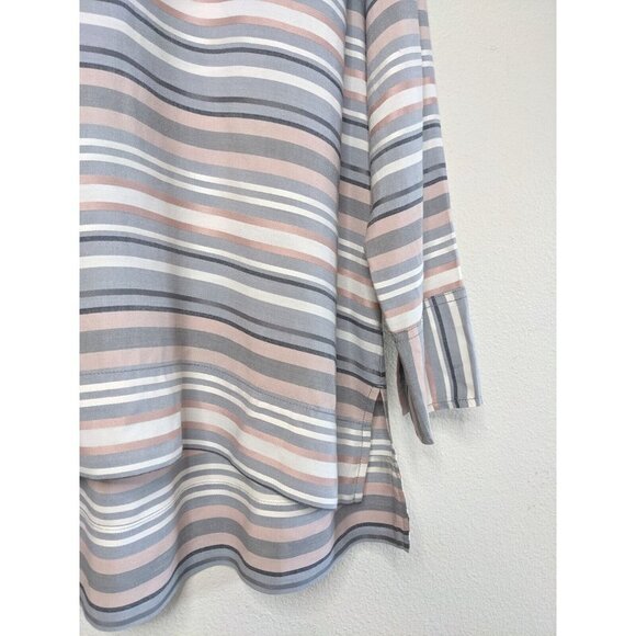 Lou & Grey Loft Coastal Beach Chic Striped Tunic Top Size Small Oversized fit B3 - Picture 4 of 8